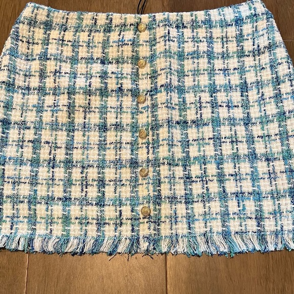 SANS SOUCI Tweed Frayed Mini Skirt NWT - Picture 5 of 9